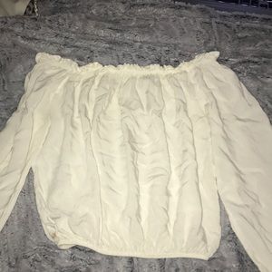 Brandy Melville White Off the Shoulder Crop Top